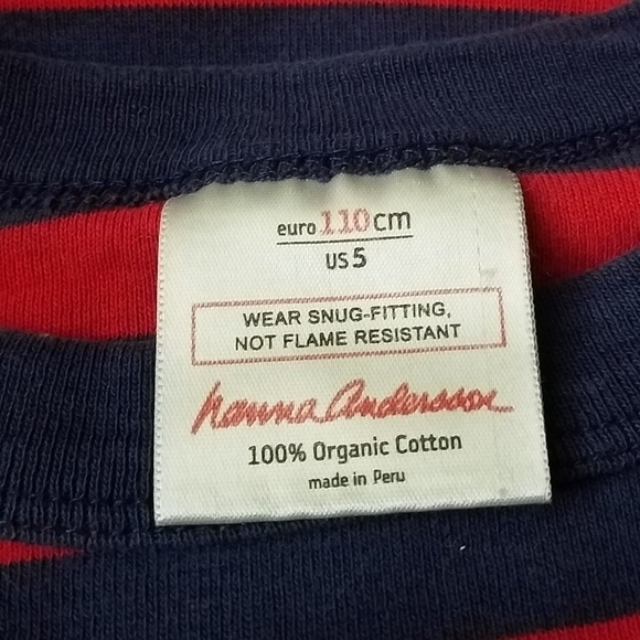 Hanna Andersson Stripe Pajama PJ Shirt Top 110 5 - Picture 4 of 4